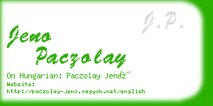 jeno paczolay business card